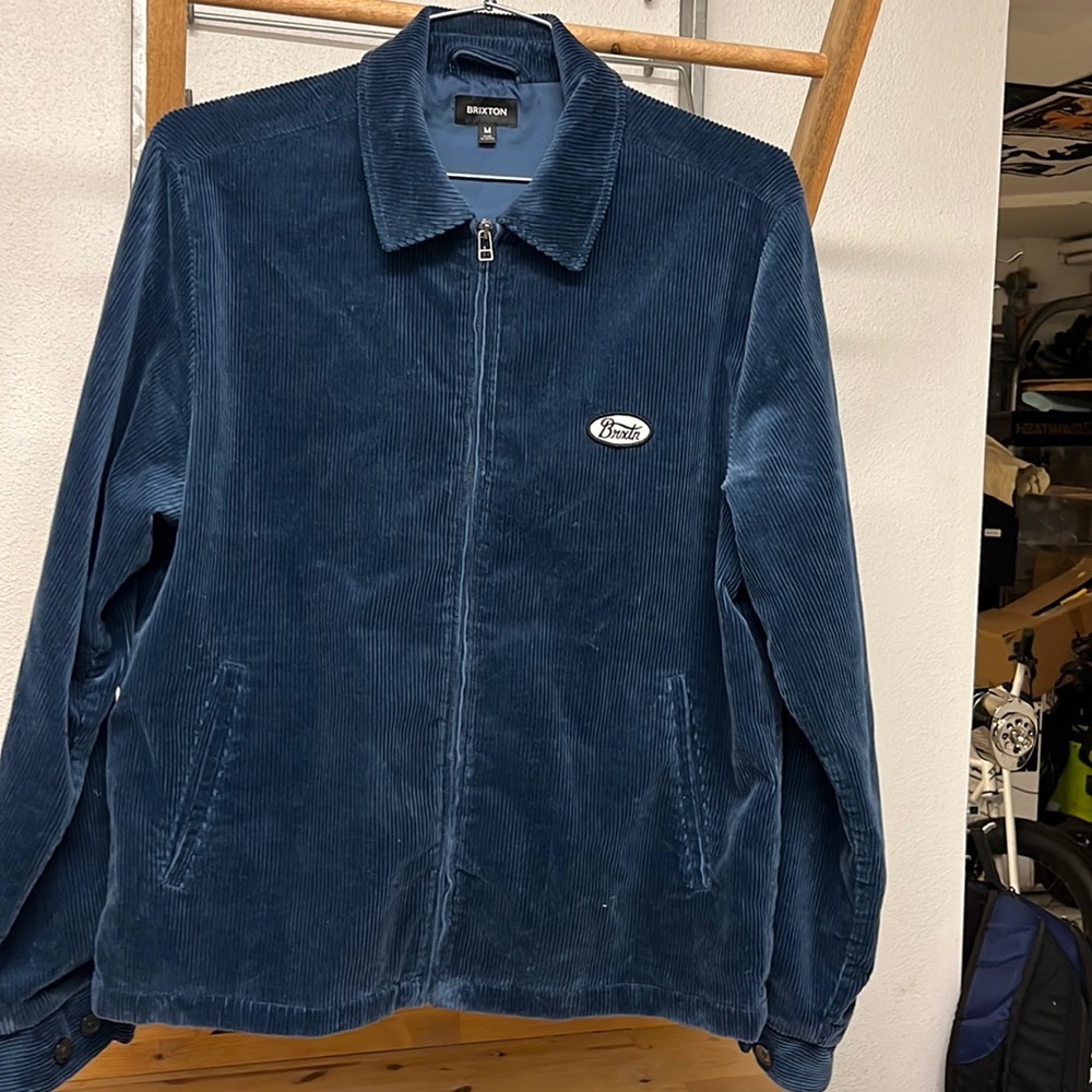 Brixton Mens Utopia Corduroy Jacket Marine Blue Medium